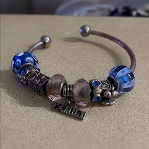 Elegant Silver and Blue Beaded Bracelet
